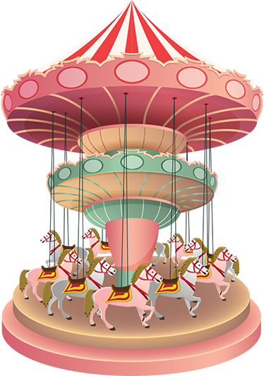 Vinylový koberec pro děti kolotoč pro radost - TenStickers