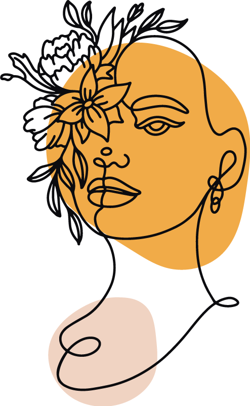 Vinylový koberec do ložnice s minimalistickým portrétem ženy - TenStickers