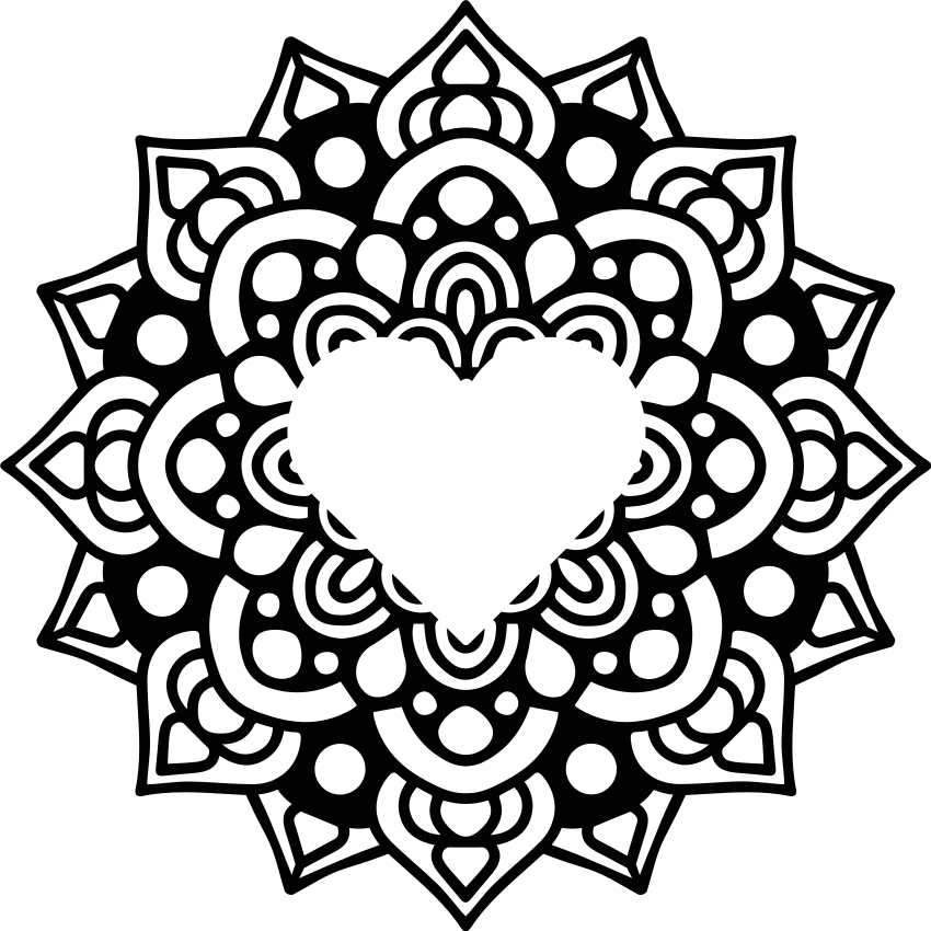 Vinylový koberec do ložnice s mandalou v srdci - TenStickers