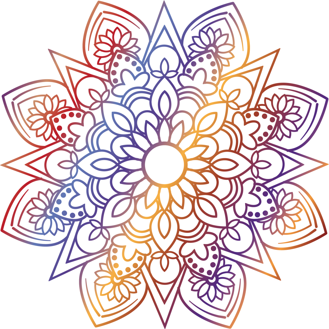 Vinylový koberec do ložnice sytá ohnivá mandala - TenStickers