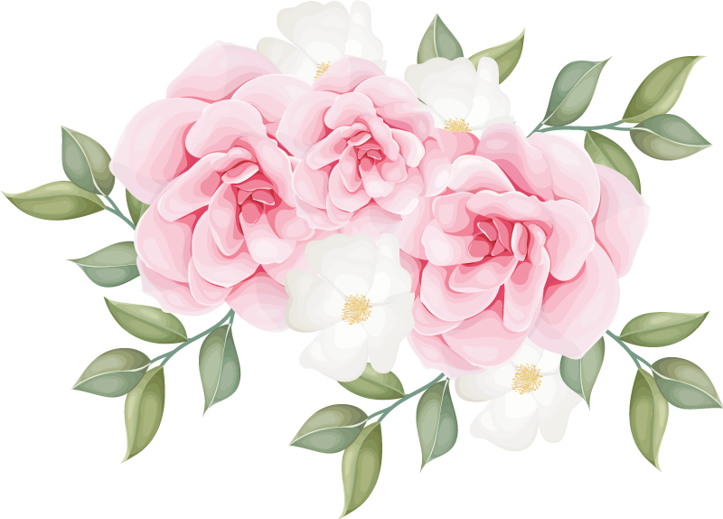 Vinylový koberec do ložnice elegantní květiny v růžové - TenStickers