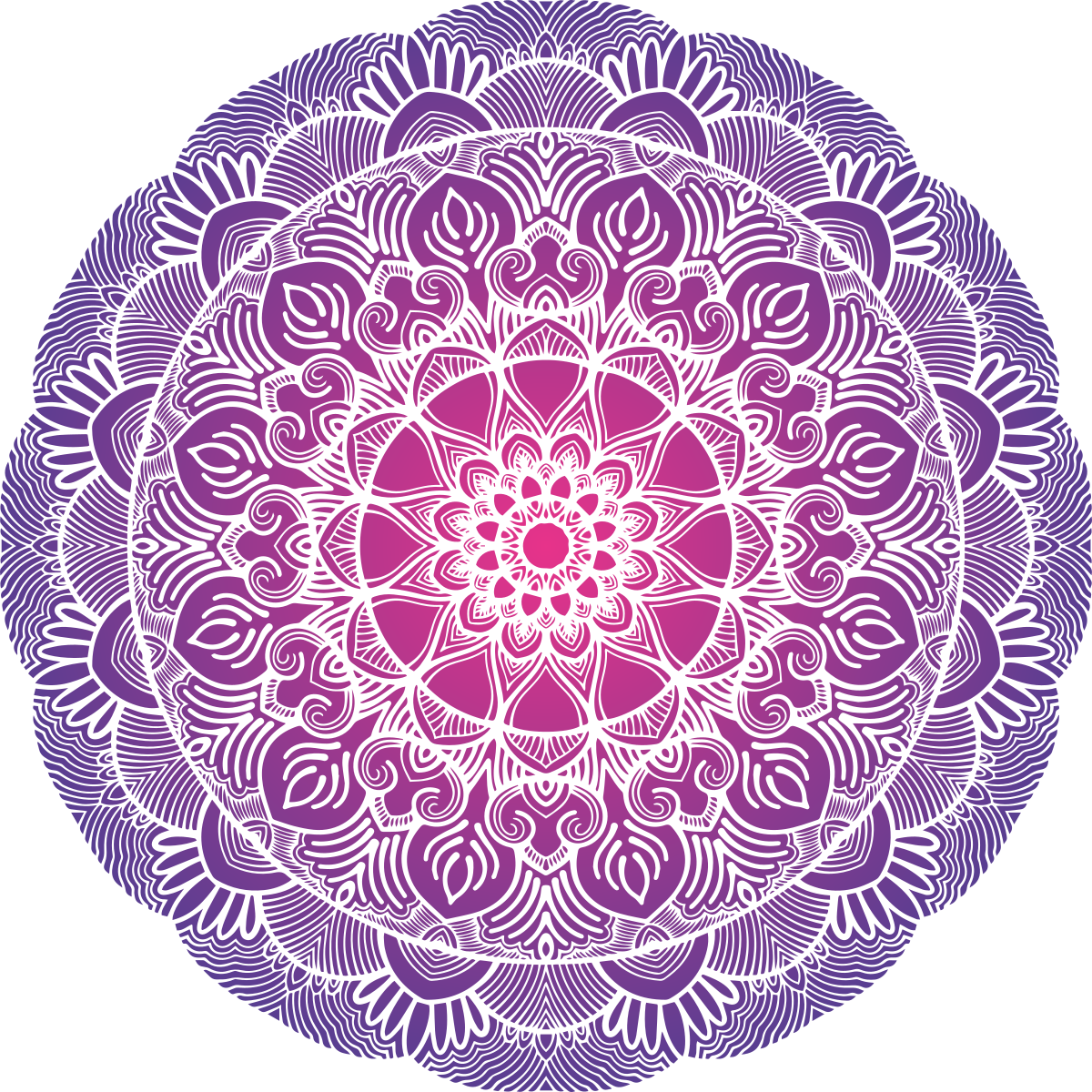 Vinylový koberec do ložnice mandala fialové květiny - TenStickers
