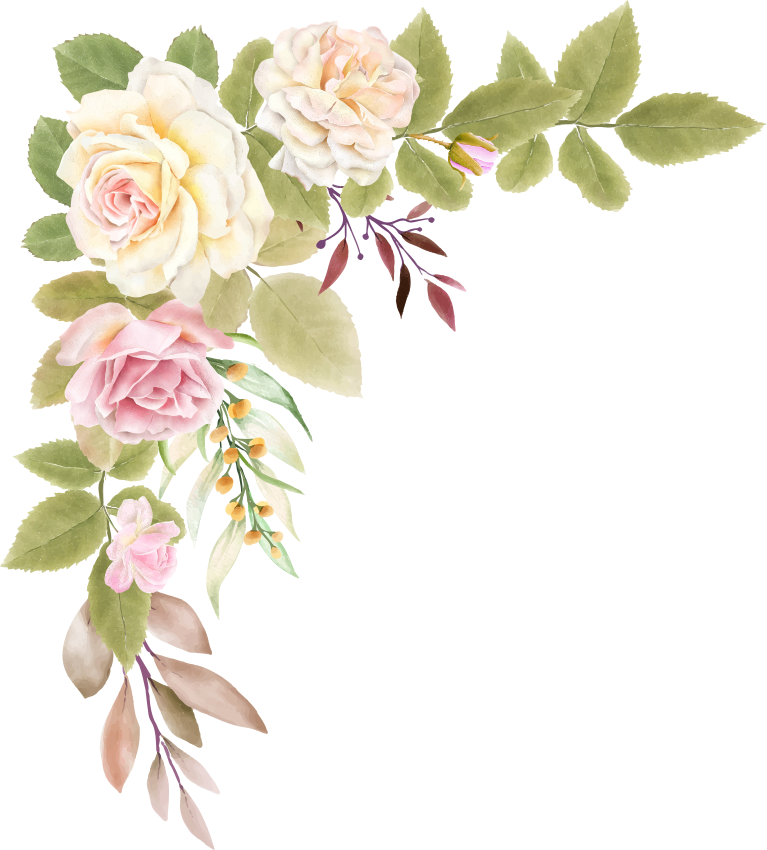 Vinylový koberec do ložnice růžové a bílé růže - TenStickers