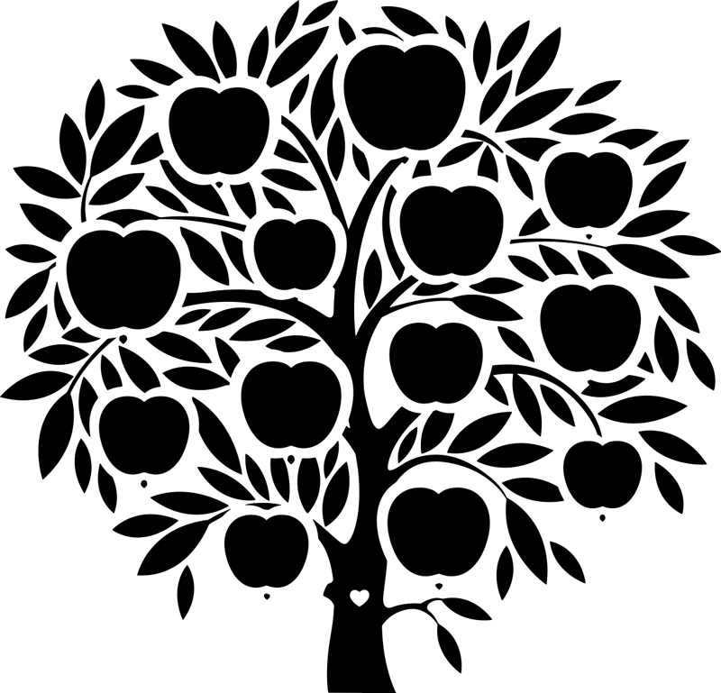 Vinylový koberec do ložnice s rodokmenovými jmény - TenStickers