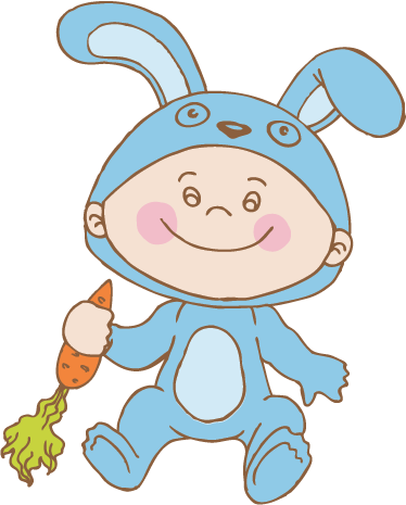 Vinylový koberec pro děti v kostýmu králíka - TenStickers