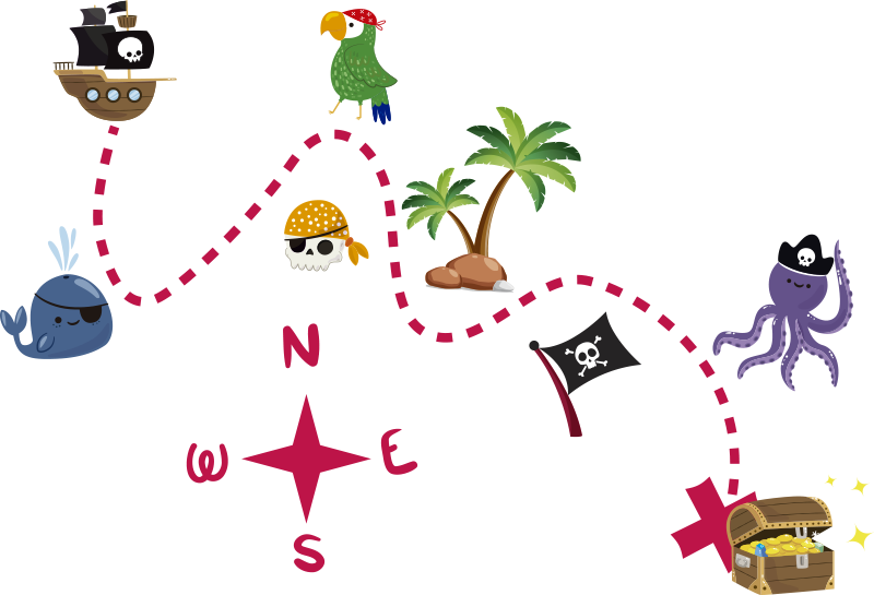 Vinylová hrací podložka pokladová mapa - TenStickers