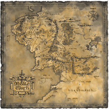 Vinylový koberec z celého světa mapa středozemě - TenStickers