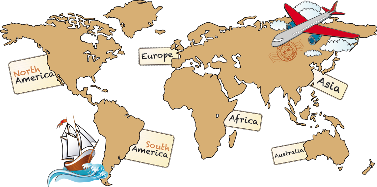 Vinylový koberec z celého světa mapa kontinentů v angličtině - TenStickers