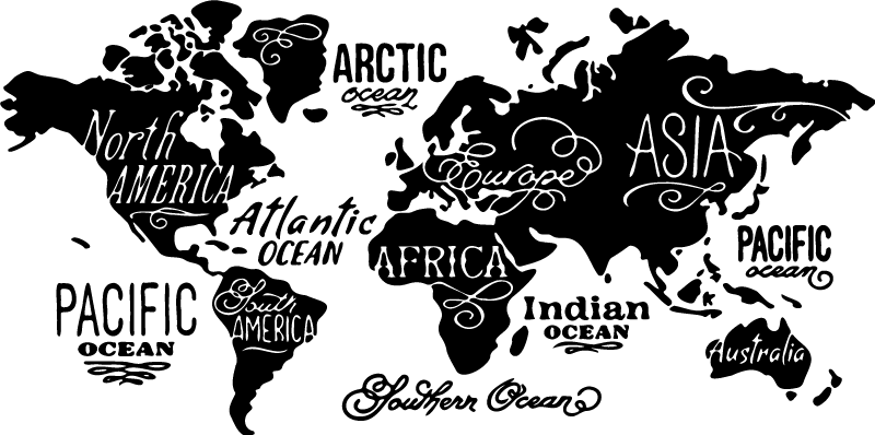 Vinylový koberec z celého světa s mapou světa - TenStickers