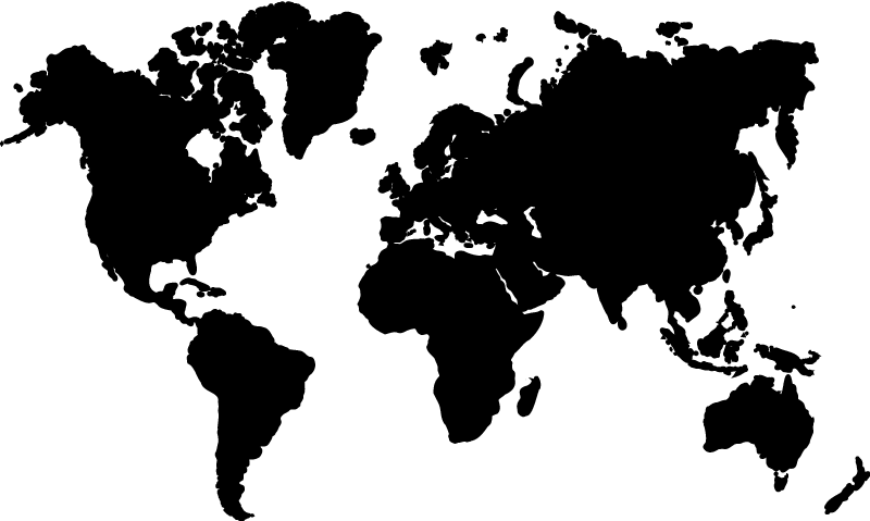 Vinylový koberec z celého světa monochromatická mapa - TenStickers