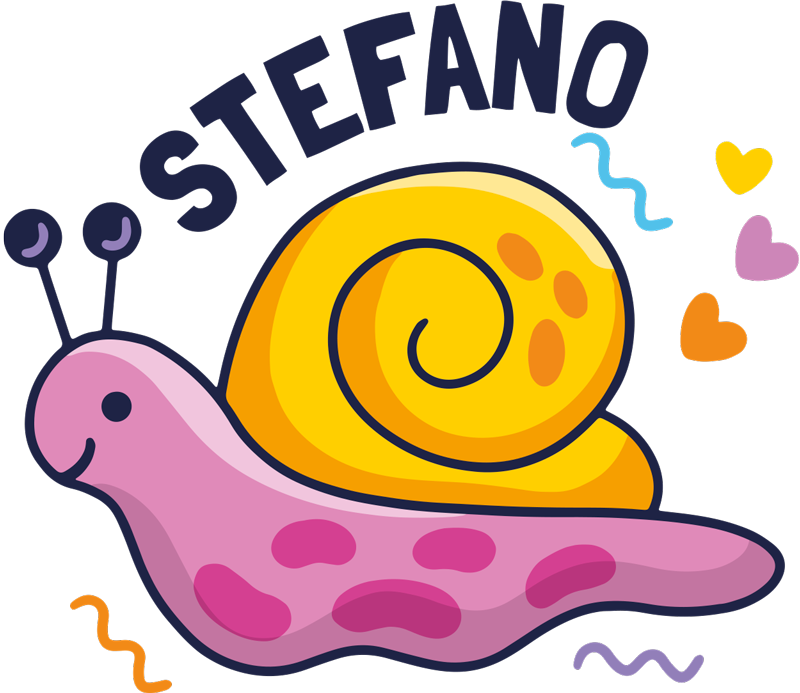 Vinylový koberec pro děti barevná šnečí jmenovka - TenStickers