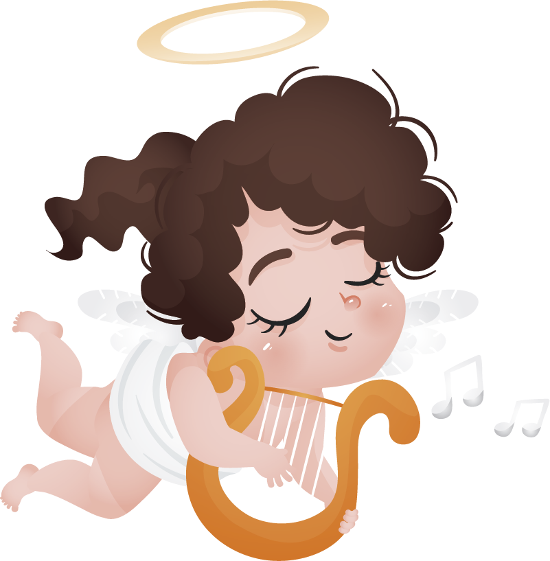 Vinylový koberec pro děti hrající na harfu - TenStickers