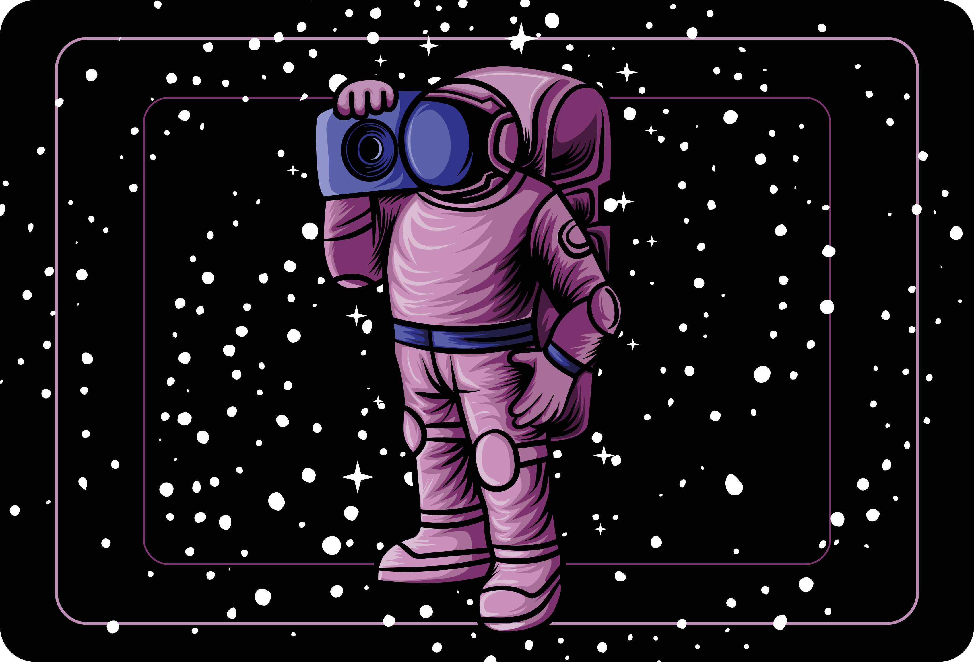 Vinylový koberec pro děti s astronautem a rádiem - TenStickers