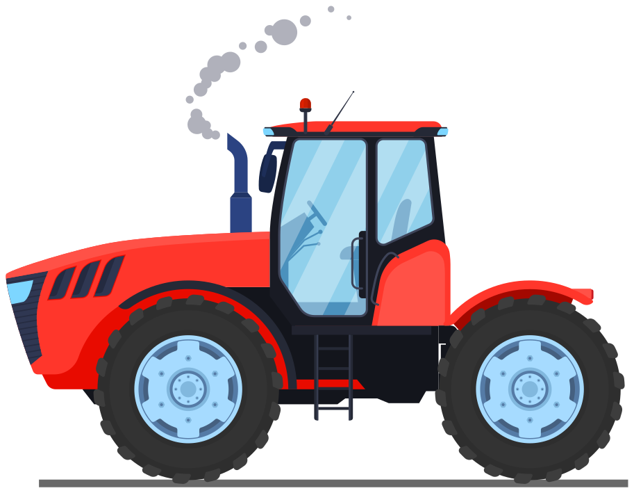 Vinylový koberec pro děti červený nový traktor - TenStickers