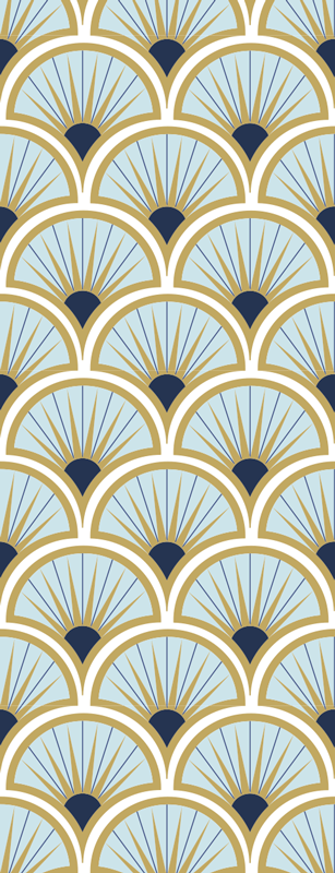 Koupelnový vinylový koberec v modrých odstínech art deco - TenStickers