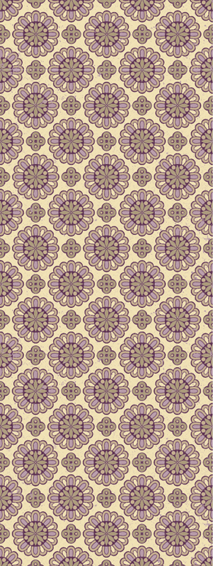 Koupelnový vinylový koberec fialová etnická mandala - TenStickers