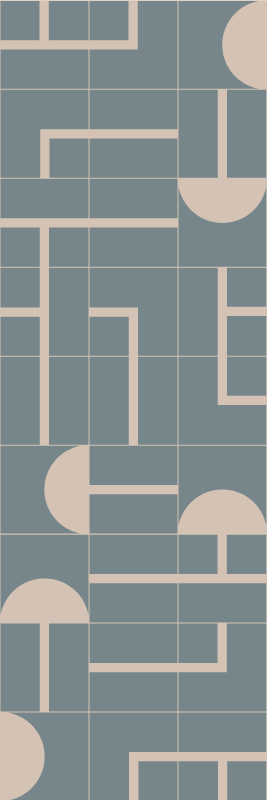 Koupelnový vinylový koberec šedobluď moderní geometrie - TenStickers