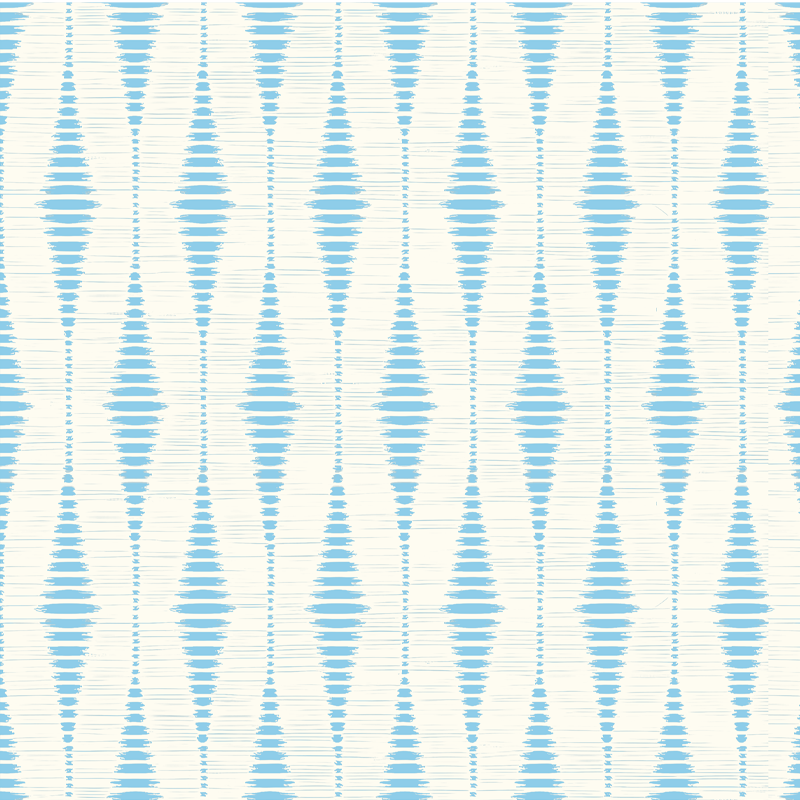 Geometrický vinylový koberec světle modrý ikat - TenStickers