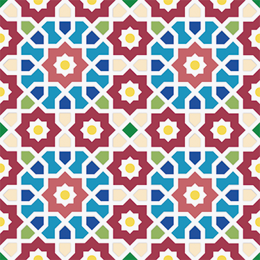 Koupelnový vinylový koberec arabské hydraulické dlaždice - TenStickers