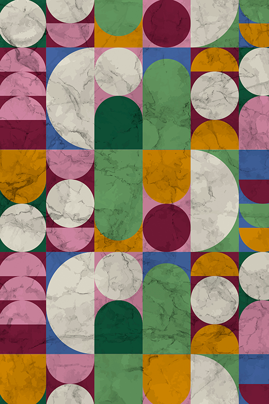 Koupelnový vinylový koberec s geometrickými tvary - TenStickers