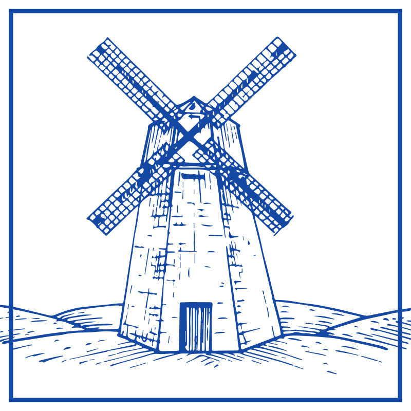 Kuchyňský vinylový koberec modrý mlýn delft - TenStickers
