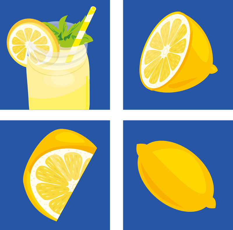 Kuchyňský vinylový koberec citronové dlaždice - TenStickers