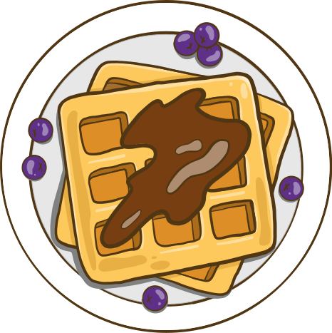 Kuchyňský vinylový koberec s ilustracemi vaflí - TenStickers