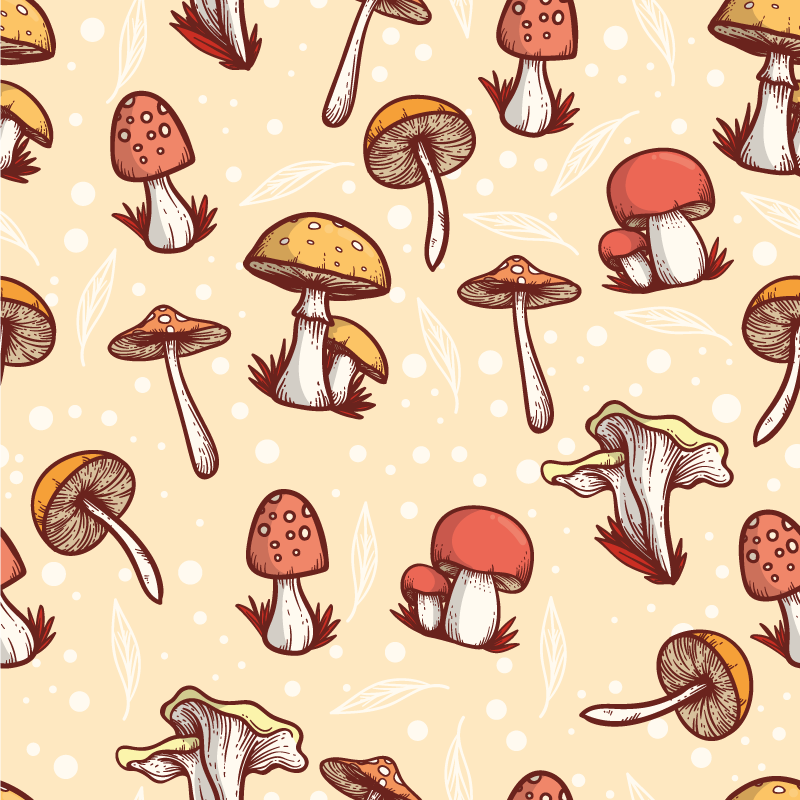 Kuchyňský vinylový koberec originální design houbového vzoru - TenStickers