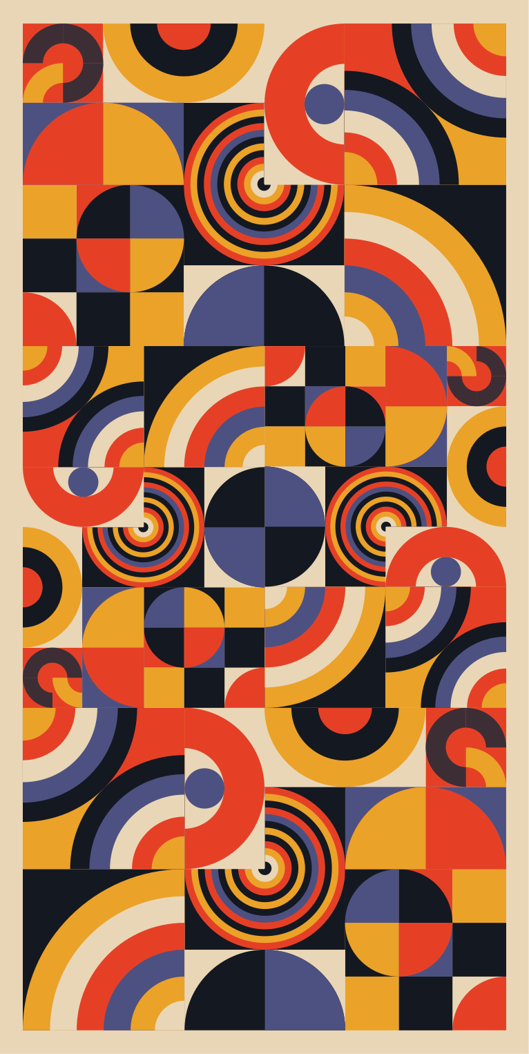 Kuchyňský vinylový koberec barevné bauhaus kruhy - TenStickers