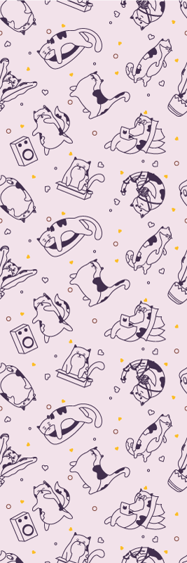 Vinylový koberec do ložnice s kočičí hudební kapelou - TenStickers