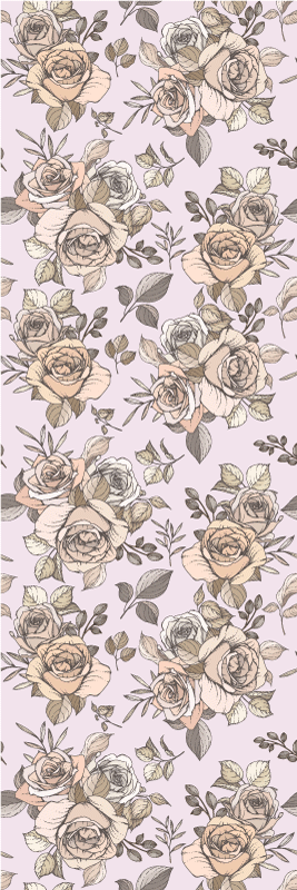 Vinylový koberec do ložnice s růžovým pozadím shabby chic - TenStickers
