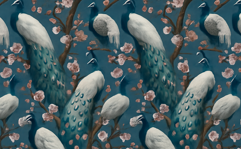 Vinylový koberec do ložnice elegantní krásní pávi - TenStickers
