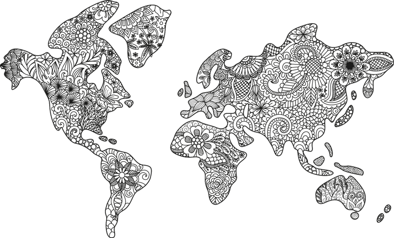 Vinylový koberec do ložnice mandala mapa - TenStickers