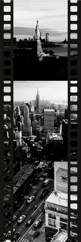 Vinylový koberec do ložnice s koláží nyc fotografií - TenStickers