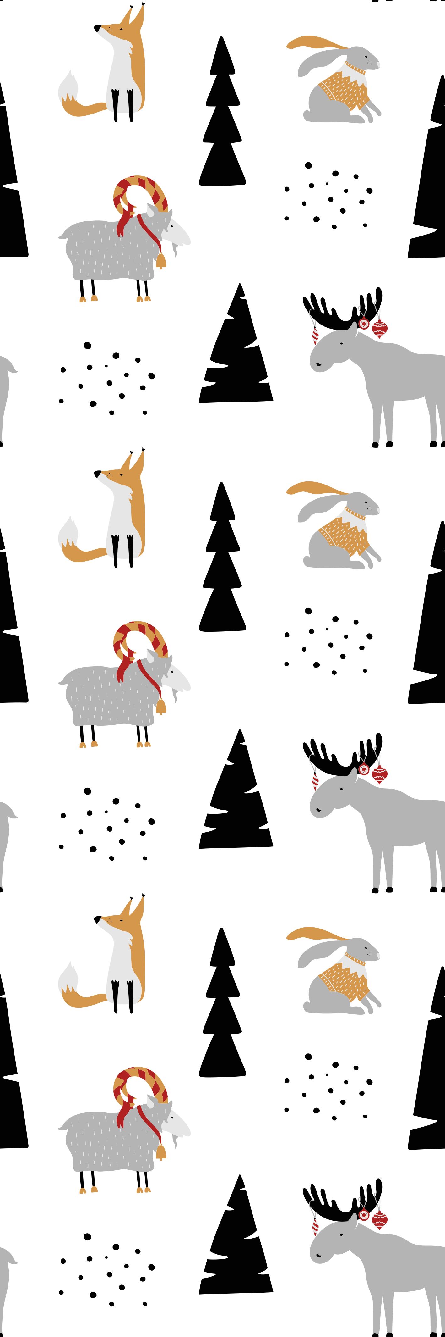 Vinylový koberec do ložnice se zimními zvířaty - TenStickers