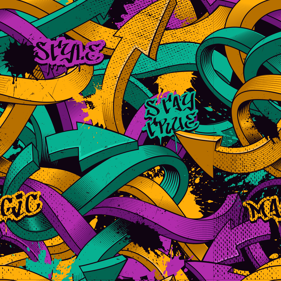 Vinylový koberec do ložnice s realistickým graffiti - TenStickers