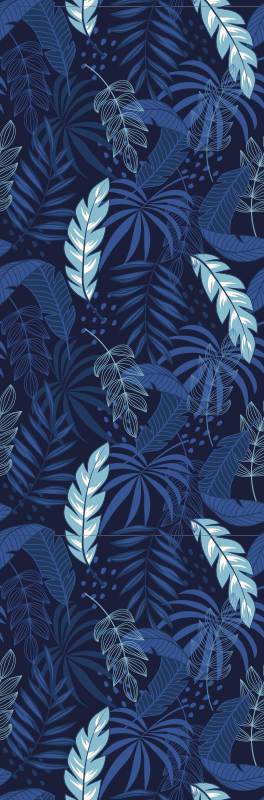 Vinylový koberec do ložnice modrá maranta a panter - TenStickers
