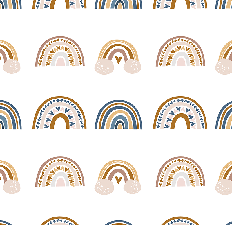 Vinylový koberec do ložnice podzimní duha v kresbě - TenStickers