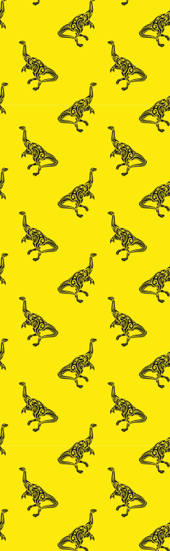 Vinylový koberec do ložnice s dinosaury na žluté - TenStickers