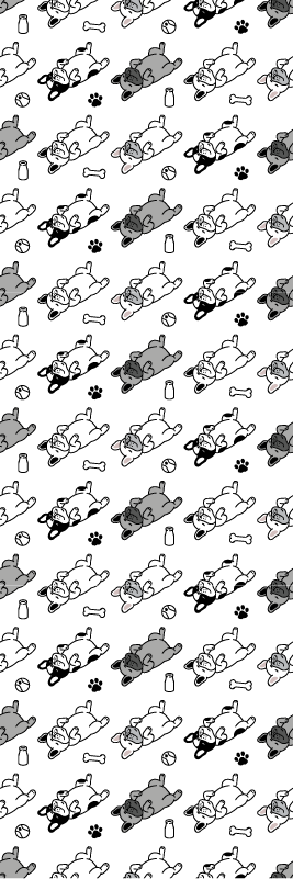 Vinylový koberec do ložnice s motivem černobílých psů - TenStickers