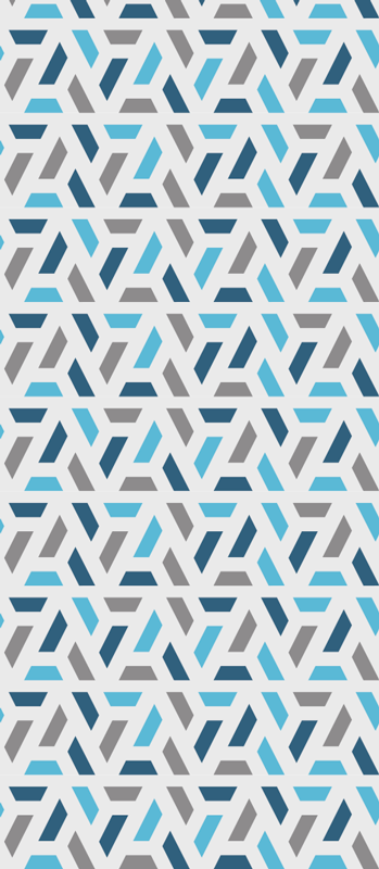 Skandinávský vinylový koberec modro-zelený geometrický vzor - TenStickers