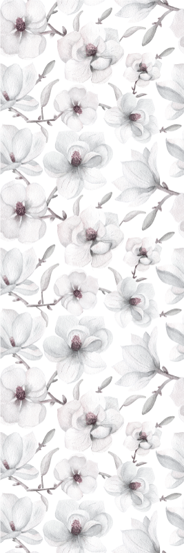 Přírodní vinylový koberec elegantní větev s květem magnolie - TenStickers