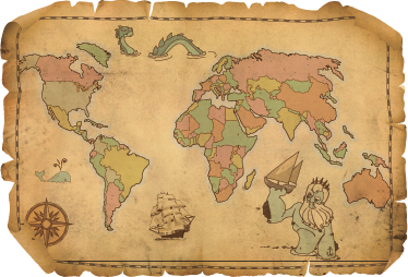 Vinylový koberec z celého světa s retro mapou světa - TenStickers