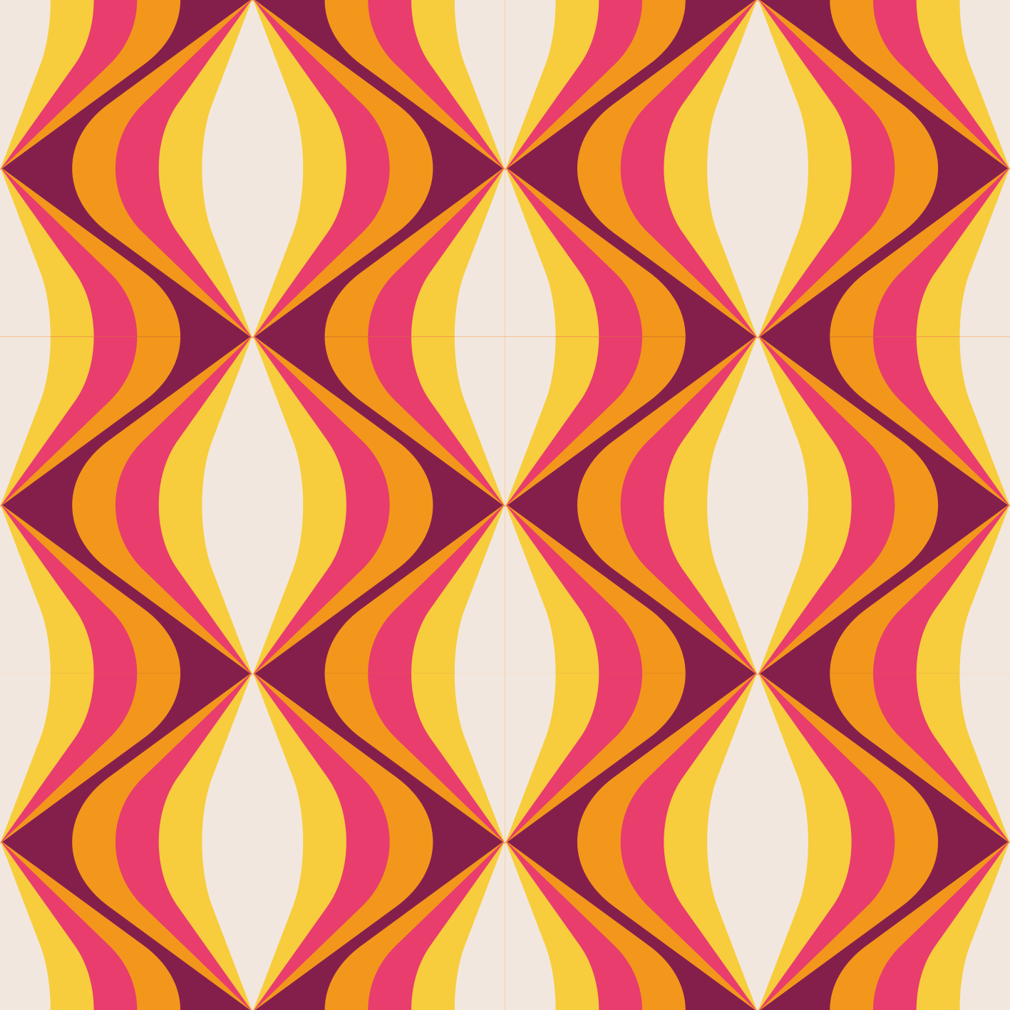 Vintage vinylový koberec retro oranžová vlna - TenStickers