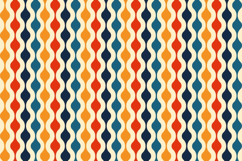 Vintage vinylový koberec 70s vlna - TenStickers