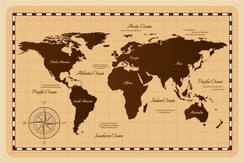 Vinylový koberec z celého světa atlas - TenStickers