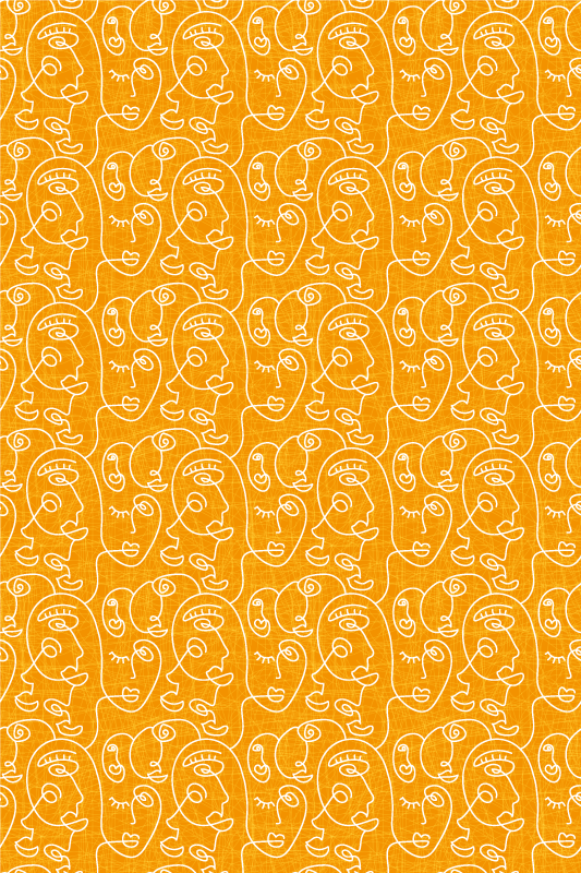 Vinylový koberec s texturou abstraktní oranžové ženy - TenStickers