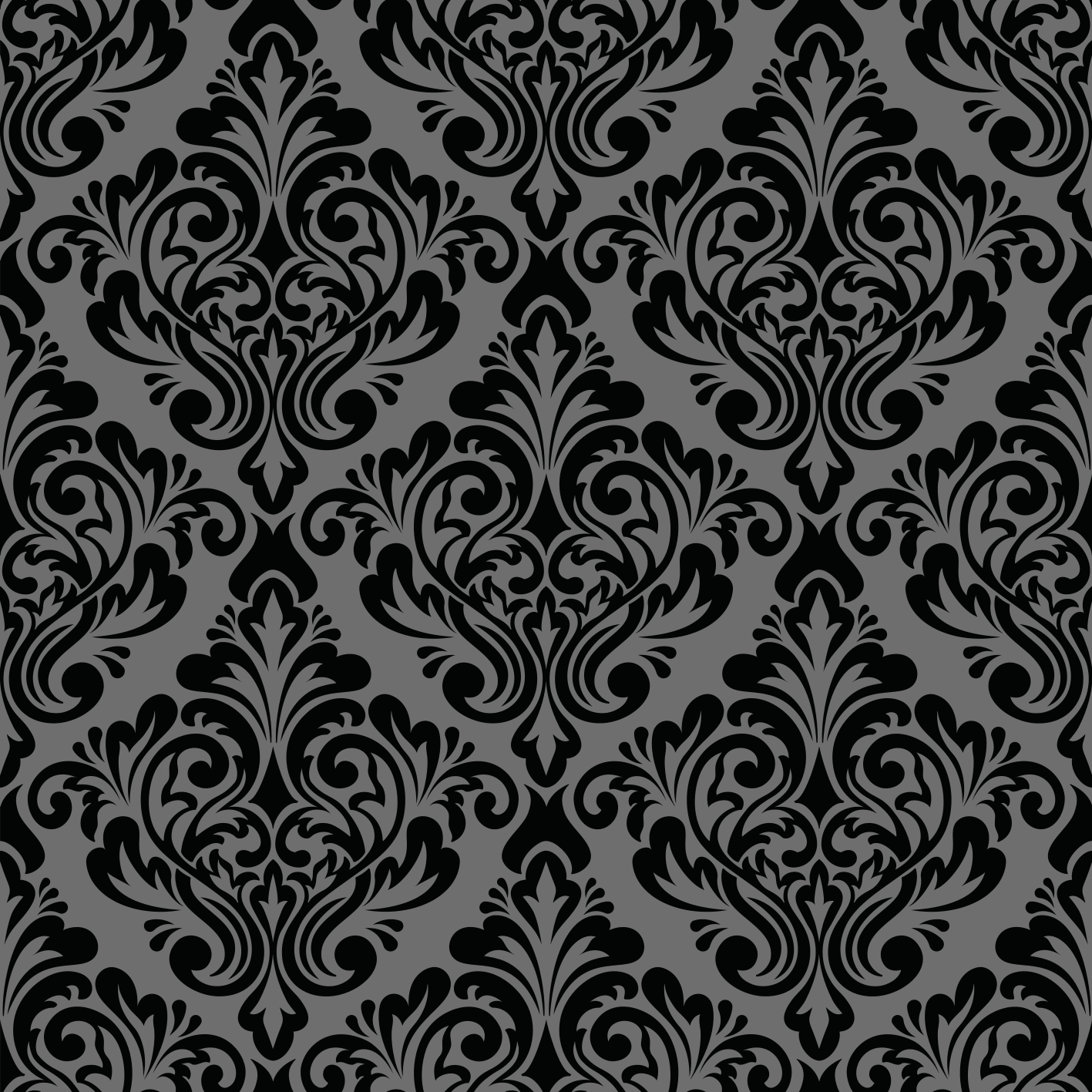Vintage vinylový koberec černý damask - TenStickers