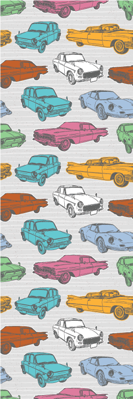 Vintage vinylový koberec s barevnými klasickými auty - TenStickers
