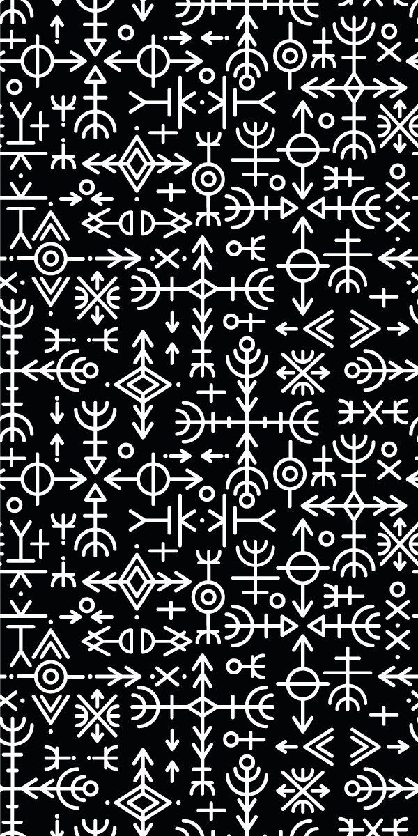 Vintage vinylový koberec s vikingskými symboly - TenStickers